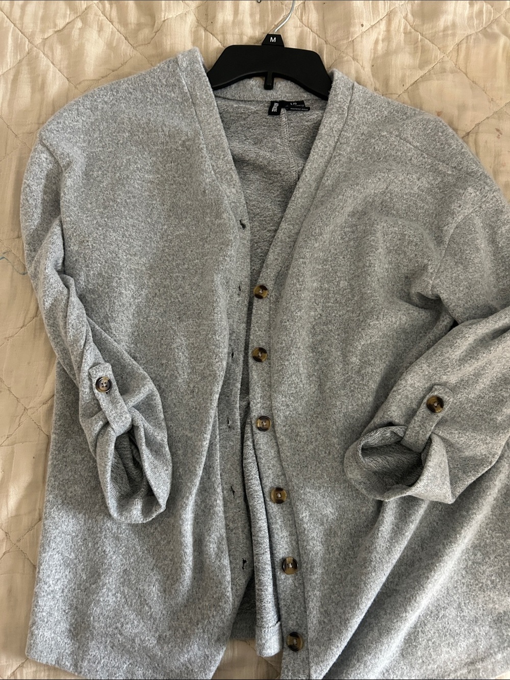 Others Follow Gray Button-Up Men's Cardigan Sweater